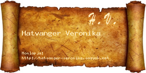 Hatvanger Veronika névjegykártya